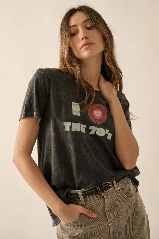 I Love the 70s Vintage-Wash Music Graphic Tee